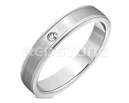 Oceľová obrúčka so zirkónom SS1071